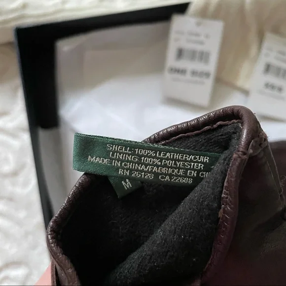 Ralph Lauren Cashmere Scarf, Hat, Leather Glove Gift Set - Picture 7 of 9